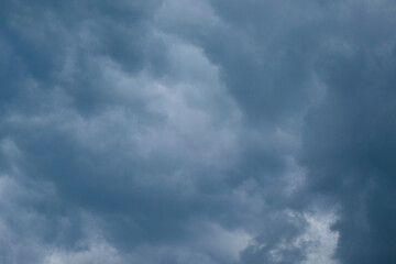 Abstract pattern and texture background of dark clouds in the sky.Copy space for text.Climate and weather concept.Grey blue clouds.For graphic design,3D rendering or banner background