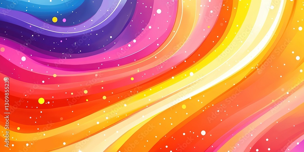 Poster colorful abstract swirl design with vibrant hues and dynamic patterns creating a lively atmosphere