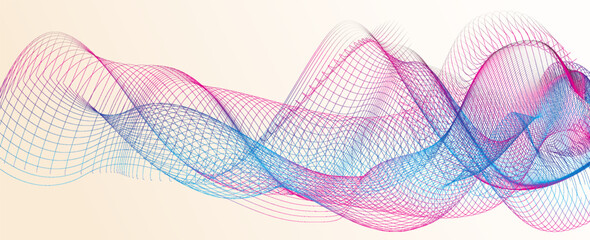 innovation wave line background with smooth shape. Beautiful waving line in white background color. Horizontal banner template. Abstract smoke template.