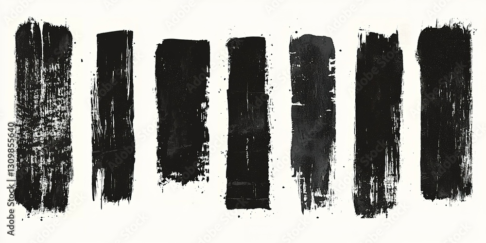 Poster abstract composition of black brush strokes on a neutral background showcasing artistic expression a