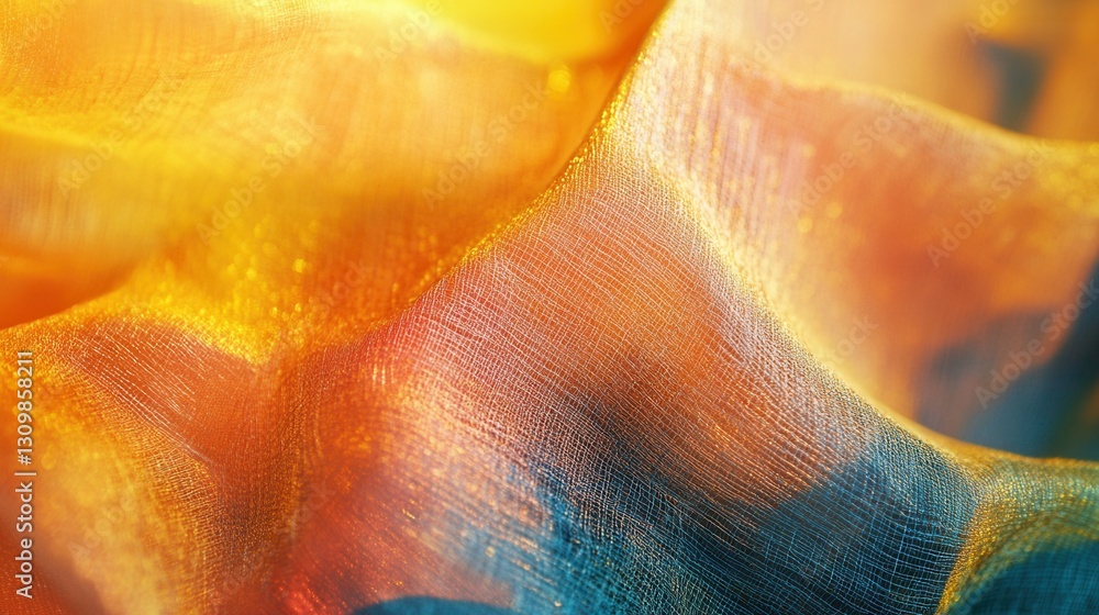 Poster abstract composition showcases nostalgic colors with a warm golden glow and gentle textures reflecti