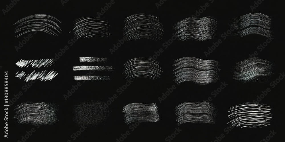 Aufkleber diverse brush stroke patterns on dark background showcasing texture and artistic style