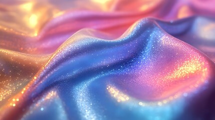 Obraz premium Vivid Hologram Background Featuring Dynamic Foil Texture and Dazzling Glitter Colors for Disco Motion