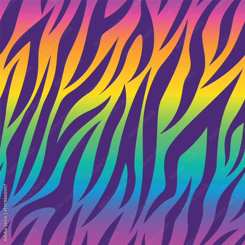 Poster colorful zebra skin pattern seamless pattern background