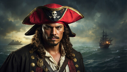 Fototapeta premium An Iconic Pirate Hat Evoking the Thrill of Seafaring Adventures and Treasure Hunts