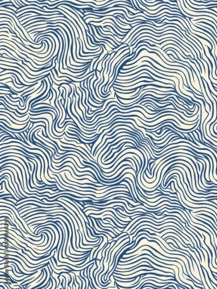 Poster a wavy, abstract pattern composed of curved lines that intertwine and flow harmoniously.