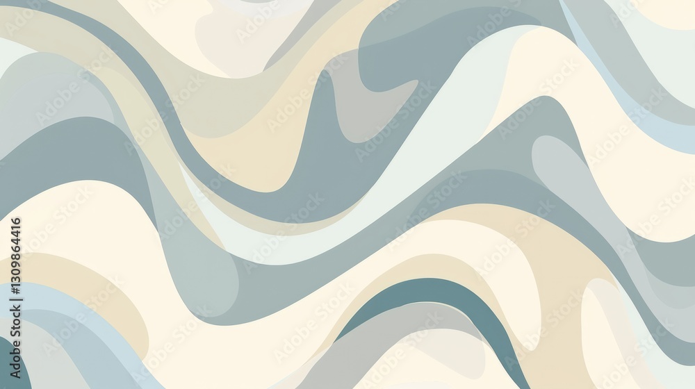 Poster a wavy, abstract pattern composed of curved lines that intertwine and flow harmoniously.