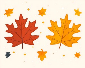 Obraz premium Autumn leaves illustration for fall decorations