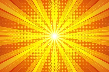 Fototapeten Dynamic Comic Book Style Sunburst Background © Apon