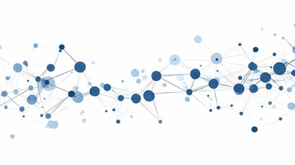 Abstract Network Connection with Blue Dots and Lines on White Background