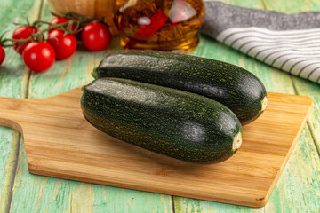 Young fresh raw green zucchini