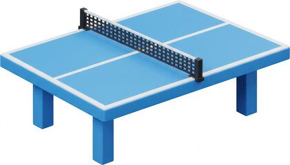 Miniature Blue Table Tennis Table Isolated Ping Pong Net Game Sport Recreation