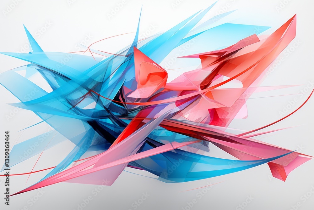 Aufkleber abstract light minimalism a fusion of geometric shapes and robotic elements in harmony with nature