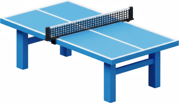 Blue Ping Pong Table with Net Indoor Recreation Sport Equipment Table Tennis Game
