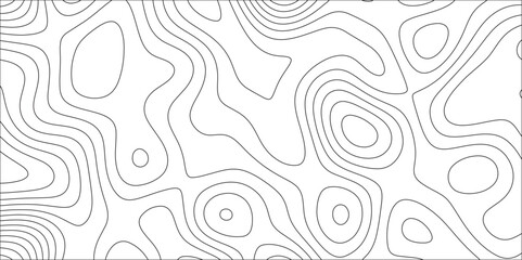 Fototapeta premium Abstract lines background. Contour maps. stylized height of the topographic map contour in lines and contours terrain. Map vector terrain Illustration. White background with topographic wavy pattern.