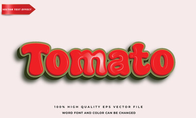 tomato text effect, editable vegetable text style