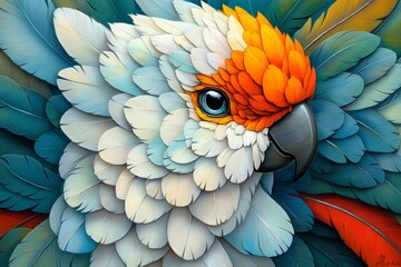 Obraz premium Colorful Parrot Feathers Close-up