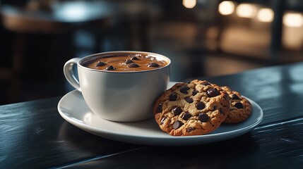 Coffee, cookies, cafe, hot drink, morning