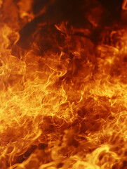 Intense fire flames close-up