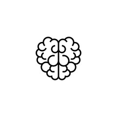 Brain flat vector icon. Cerebral vector sign