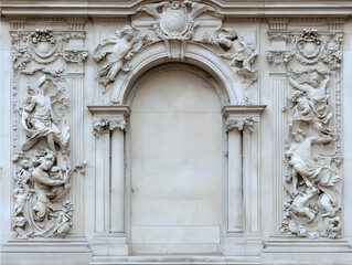 Ornate Archway Stone Carving Illustration