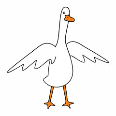 goose, bird, single object, farm animal, vector illustration