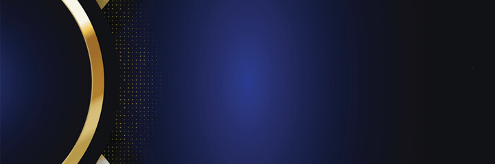Gold-accented dark blue abstract background