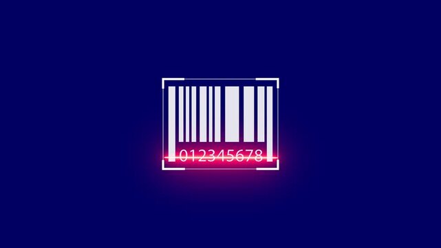 barcode scanning animation isolated Seamless loop.  Universal Product Codes Barcode Scanner Roll Animation