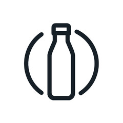 Vector icon of a bottle for containers and everyday items, transparent background