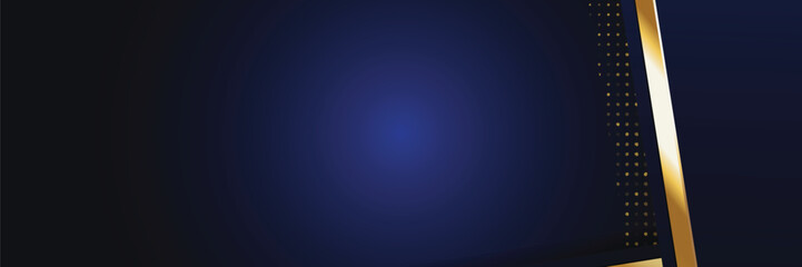 Gold-accented dark blue digital background, presentation template
