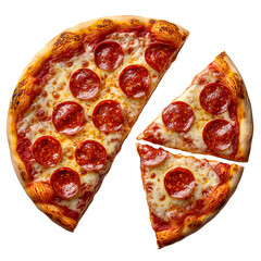 slice of pizza with oliv isolated on transparent background
