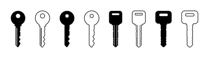 Key icon set. Key icon page symbol for your web site design. Access keys concept