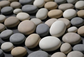 Minimalistic background/backdrop. White round stones / pebbles.