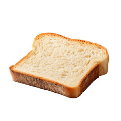single slice of white bread isolated on transparent background