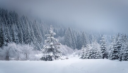 Obraz premium snow covered trees