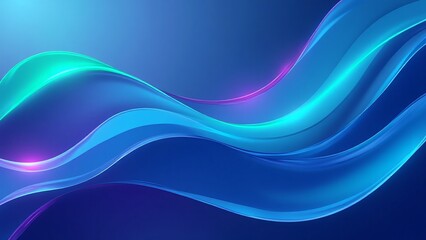 Fototapeta premium Colorful Waves of Light on a Deep Blue Background for Abstract Designs