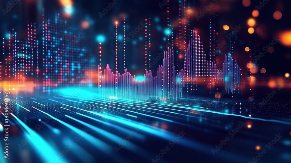 Aufkleber double exposure techniques enhance the 3d rendering of financial data.