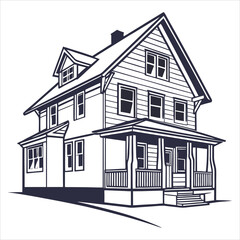 silhouette houses icon symbol vector illustration