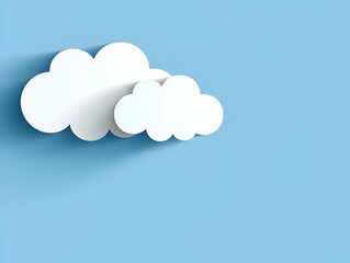 Paper Clouds Illustration Blue Background