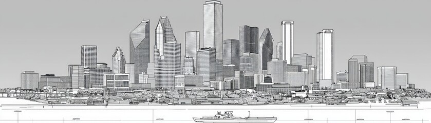 Houston Skyline Cityscape Panorama