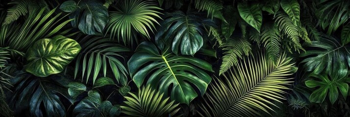 Natural Green Background Featuring Tropical Foliage
