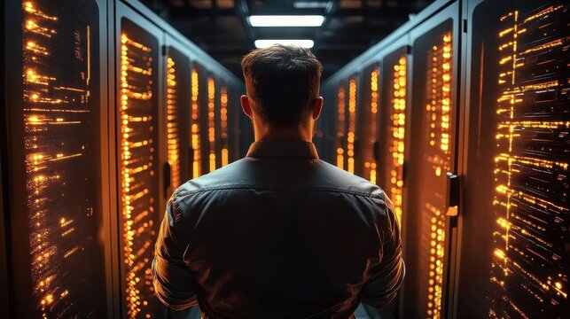 Expertise in IT management within a bustling server farm setting.