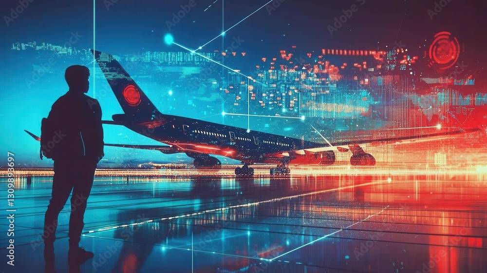 Poster future-oriented data visualization tools enhance travel budget management.