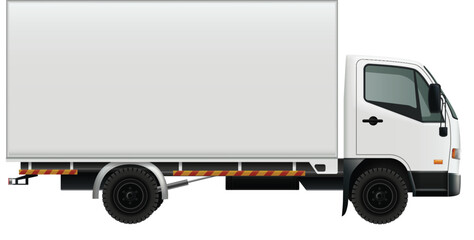 Truck | Sideview of Container truck used for transportation of equipment and materials | Lorry