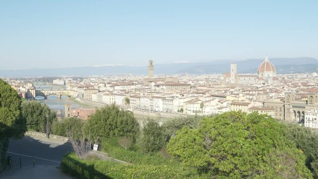 Florence View from a distance, City center, daytime, Italy