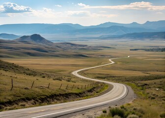 Winding Road Through Scenic Mountain Landscape