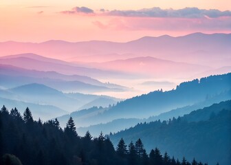 Serene Mountain Landscape at Sunrise