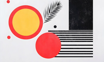 Abstract Geometric Composition with Bright Colors and Shapes