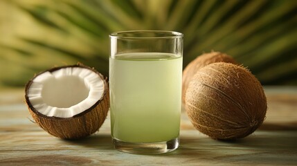 Coconut Water, Fresh, Tropical, Table