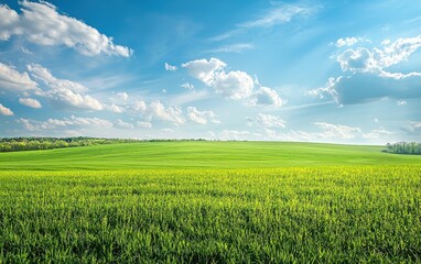 Obraz premium Endless Green Plains Under A Soft Spring Breeze